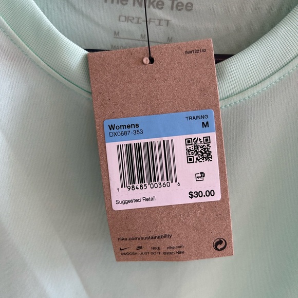 Nike Women's Light Green DRI-FIT Tee - Picture 3 of 5